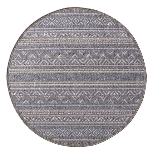 Outdoor Teppich | Für Drinnen und Draußen | Terrasse Balkon Garten Wohnzimmer Badezimmer Küche Flur Läufer | Blau