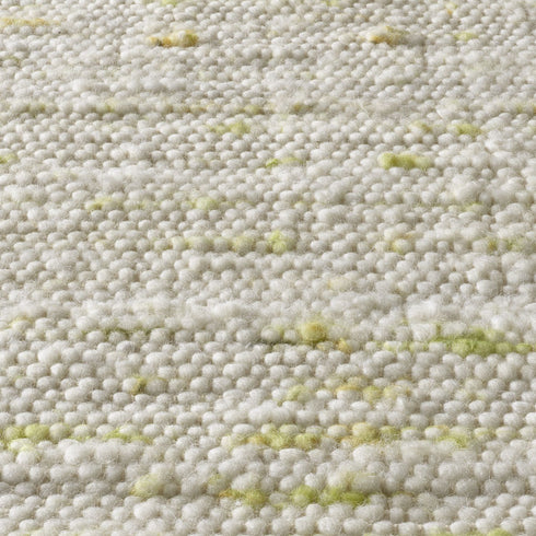 Wollteppich Natur | Reine Schur-Wolle Handweb Teppich im Skandinavischen Design | Grün Meliert