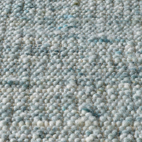 Wollteppich Natur | Reine Schur-Wolle Handweb Teppich im Skandinavischen Design | Grün