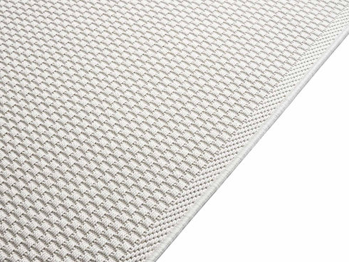 Outdoor Teppich Wetterfest in Sisal Bordüren Optik | Für Drinnen und Draußen | Terrasse Balkon Garten Wohnzimmer Badezimmer Küche | Creme