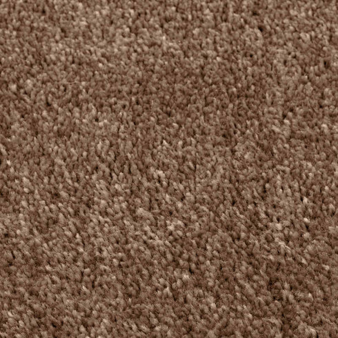 Kurzflor Teppich Designer | Flauschiger Flachflor fürs Wohnzimmer, Esszimmer, Schlafzimmer oder Kinderzimmer | Braun