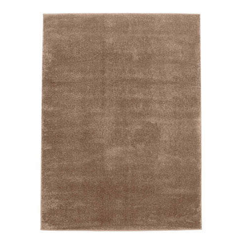 Kurzflor Teppich Designer | Flauschiger Flachflor fürs Wohnzimmer, Esszimmer, Schlafzimmer oder Kinderzimmer | Braun