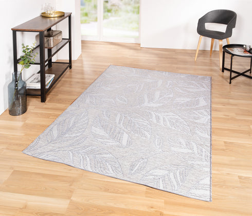 Outdoor Teppich | Für Drinnen und Draußen | UV-Beständig | Sisal ähnlich | Grau Rund