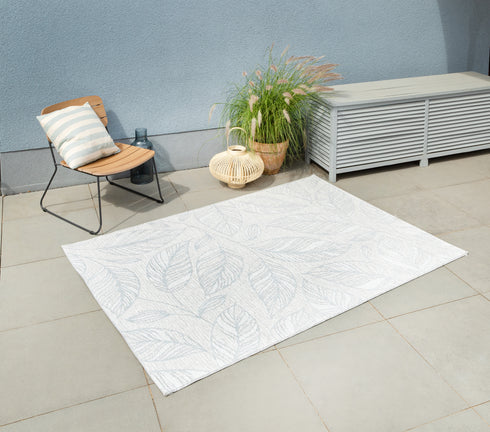 Outdoor Teppich | Für Drinnen und Draußen | UV-Beständig | Sisal ähnlich | Grau Rund